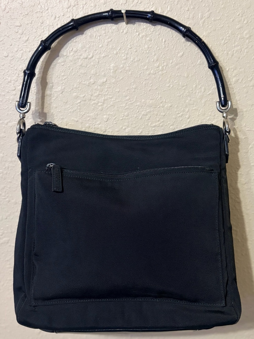 Gucci Diana Cloth & Leather Bamboo Black Women's Bag Excellent Condition - Picture 1 of 13